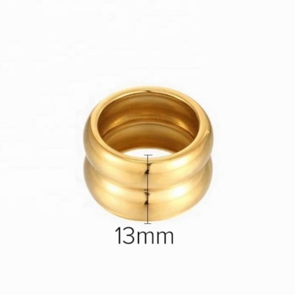 Gorgeous 18K Gold Chunky Ring Band size 6 - Picture 5 of 7